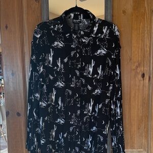 Wrangler Black Shirt with White Western Motif